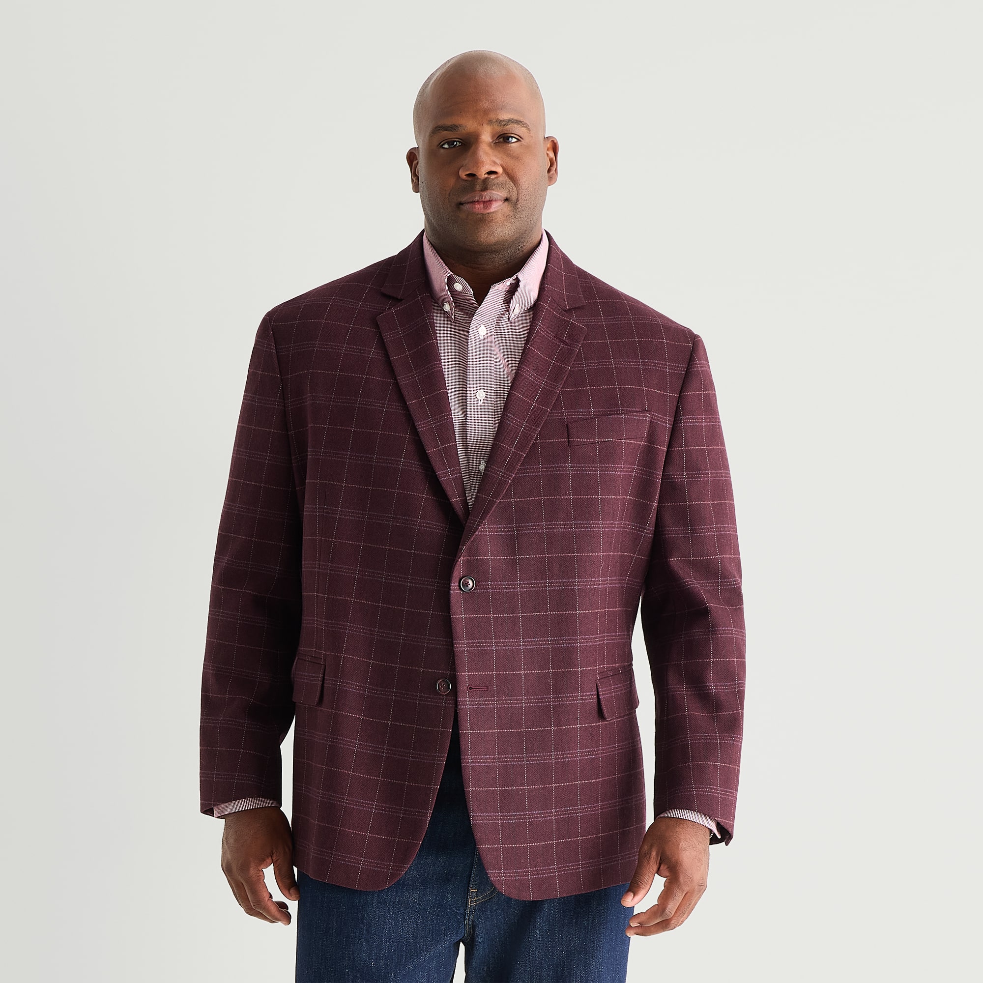 Stafford Mens Big and Tall Plaid Classic Fit Sport Coat