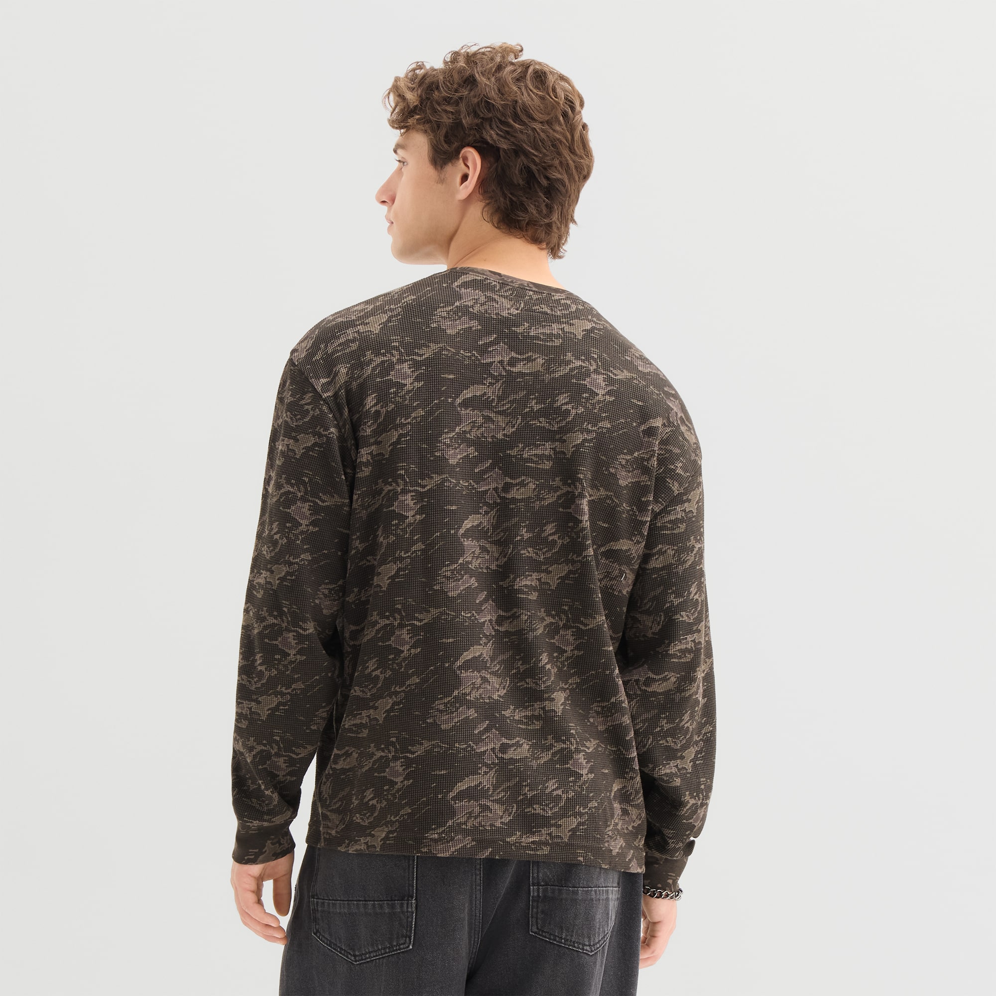 Arizona Mens Long Sleeve Regular Fit Henley Shirt