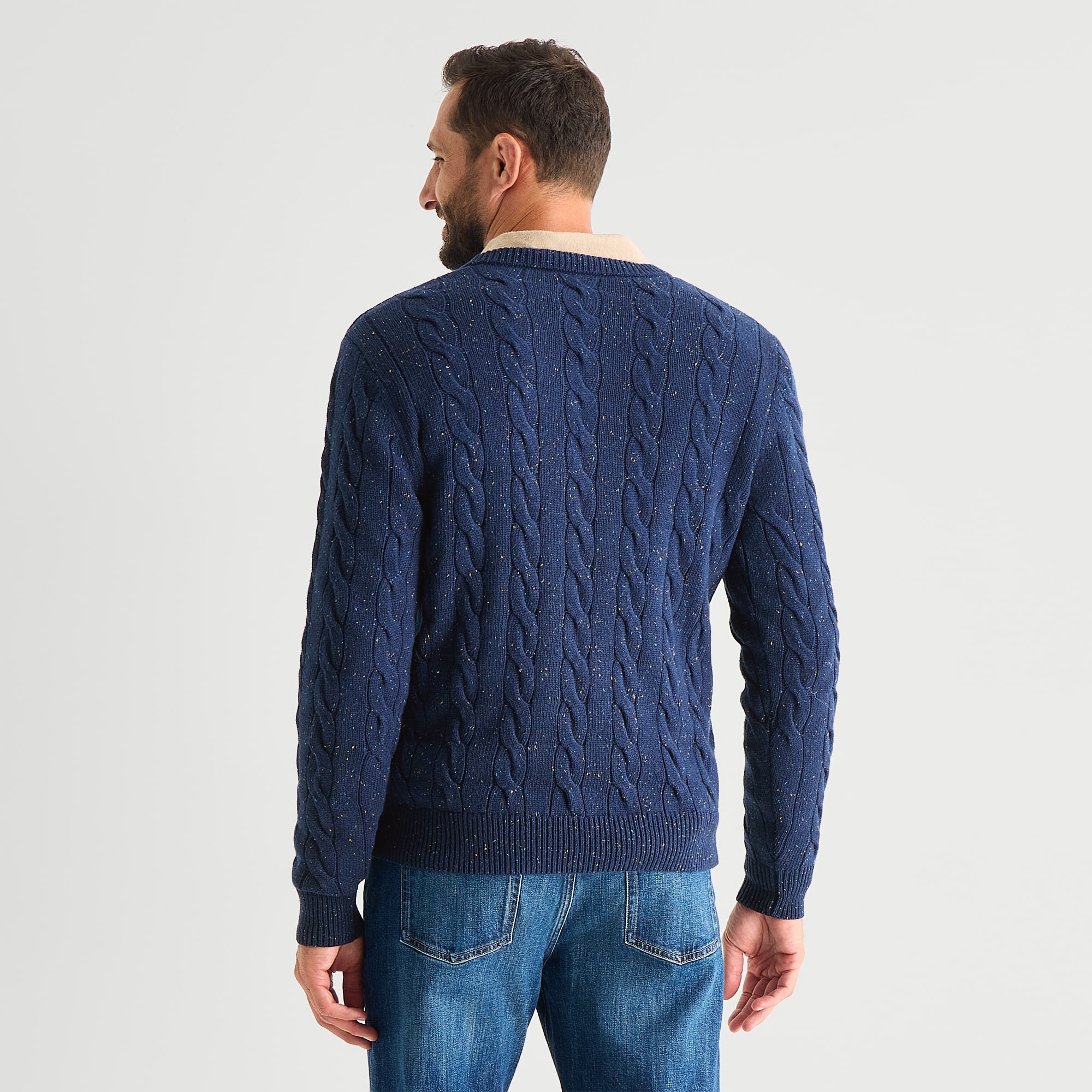 St. John's Bay Cable Mens V Neck Long Sleeve Pullover Sweater