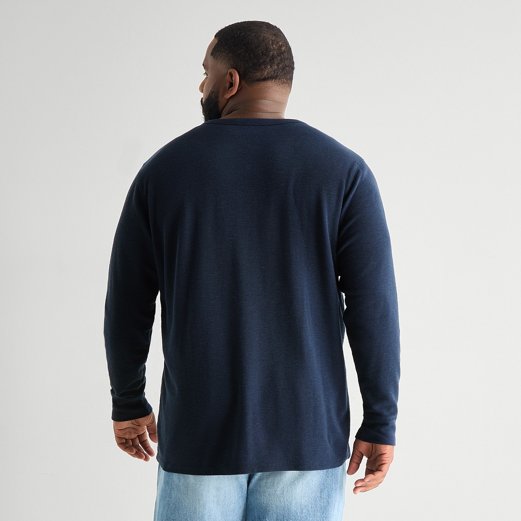 mutual weave Mens Henley Neck Long Sleeve Regular Fit Big and Tall Thermal Top