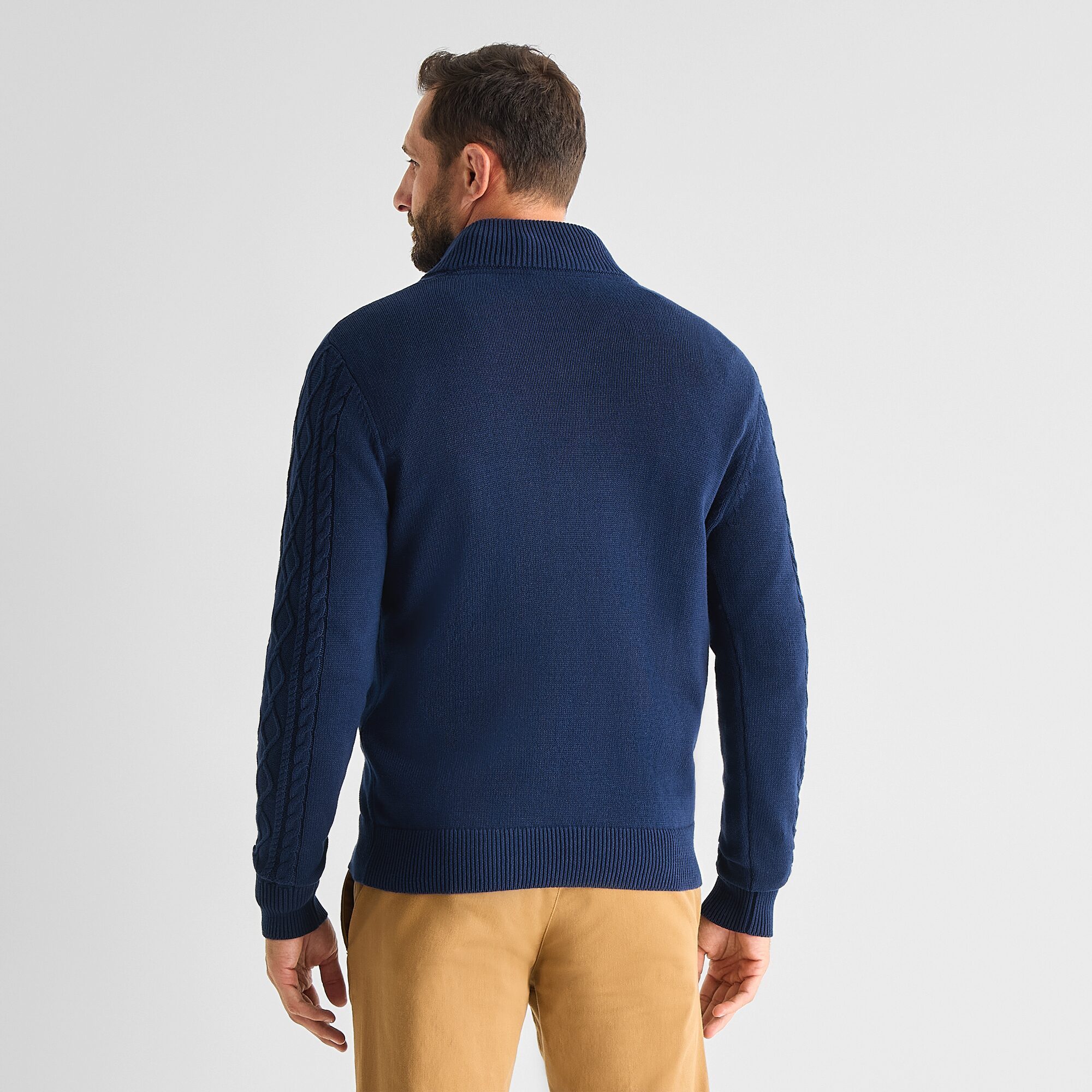 St. John's Bay Cable Mens Mock Neck Long Sleeve Pullover Sweater