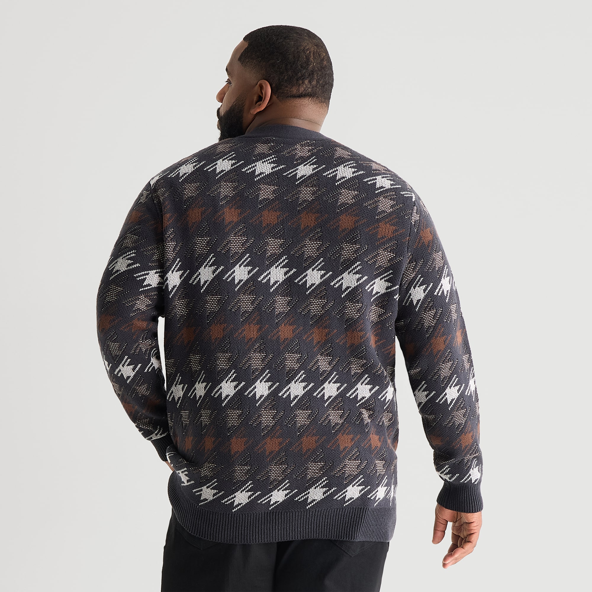 Shaquille O'Neal XLG™ Mens V Neck Long Sleeve Button Big and Tall Cardigan