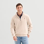 U.S. Polo Assn. Flatback Mens Mock Neck Long Sleeve Quarter-Zip Pullover