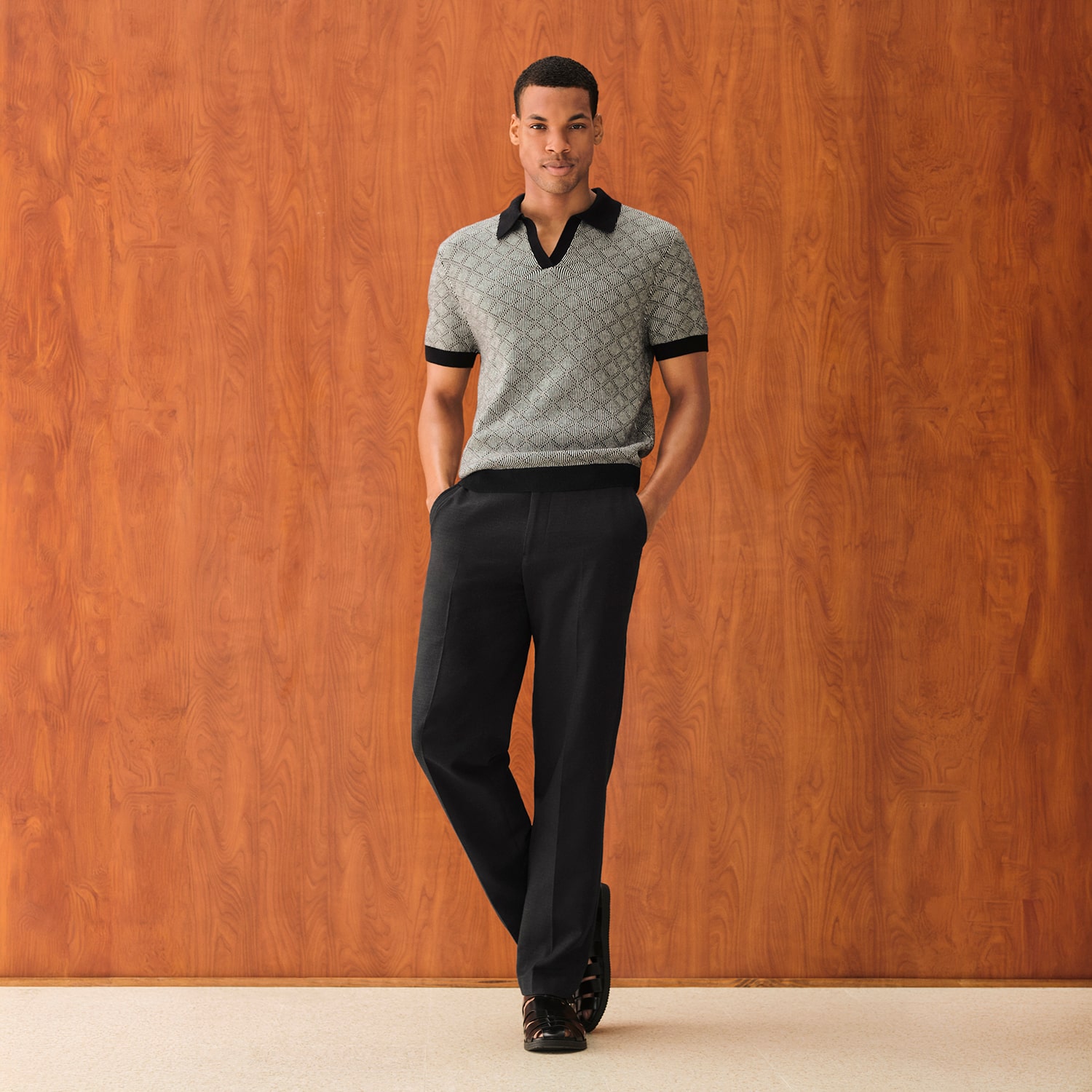 J. Ferrar Johnny Collar Mens Short Sleeve Polo Sweater
