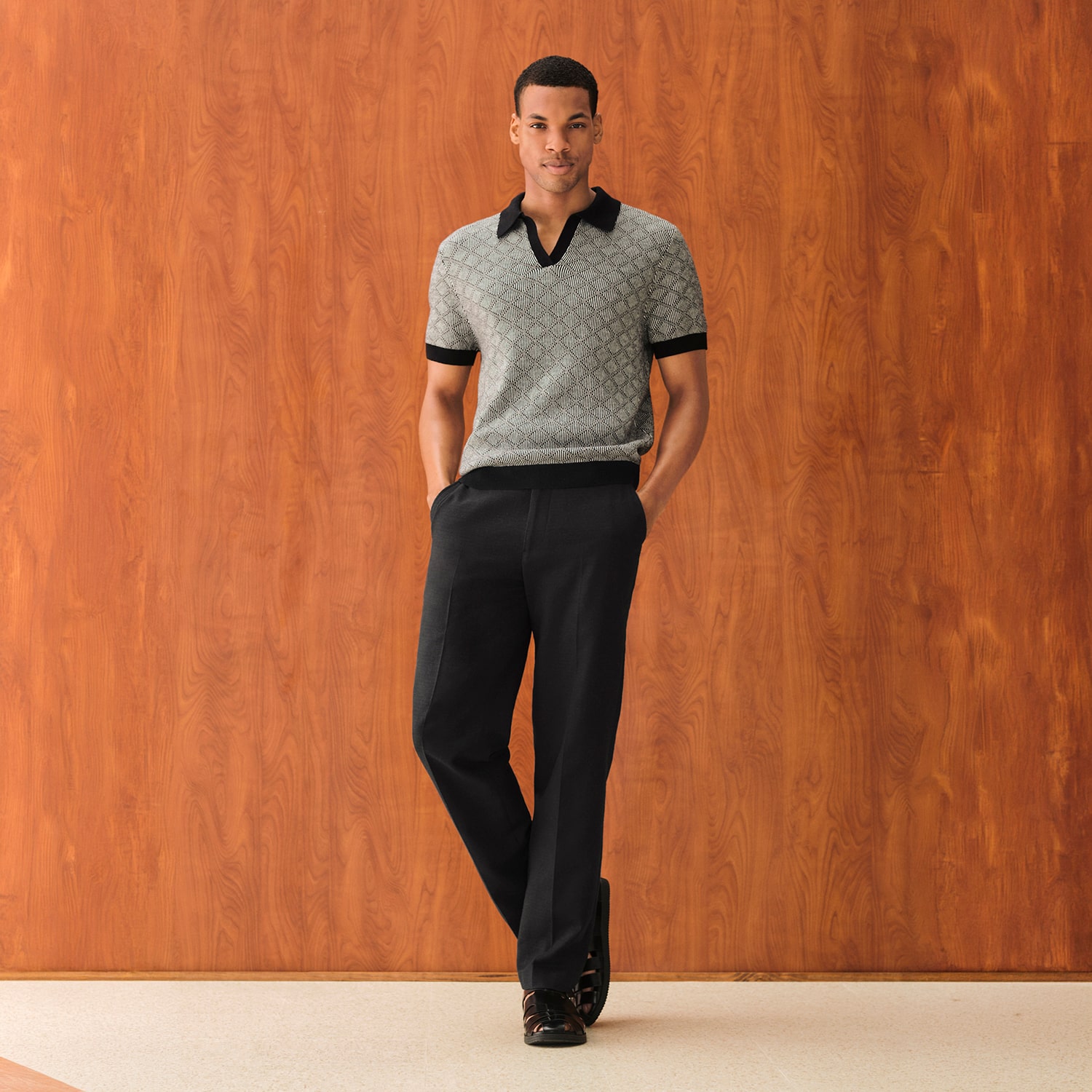 J. Ferrar Textured Mens Straight Fit Flat Front Pant