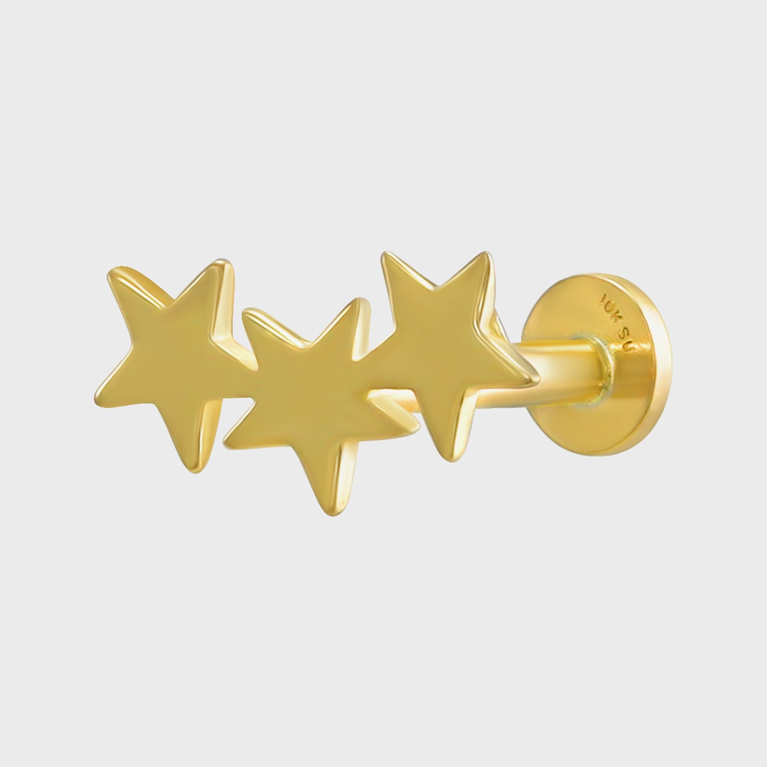 Gold Addiction Womens 10K Gold 8.7mm Star Single Earring