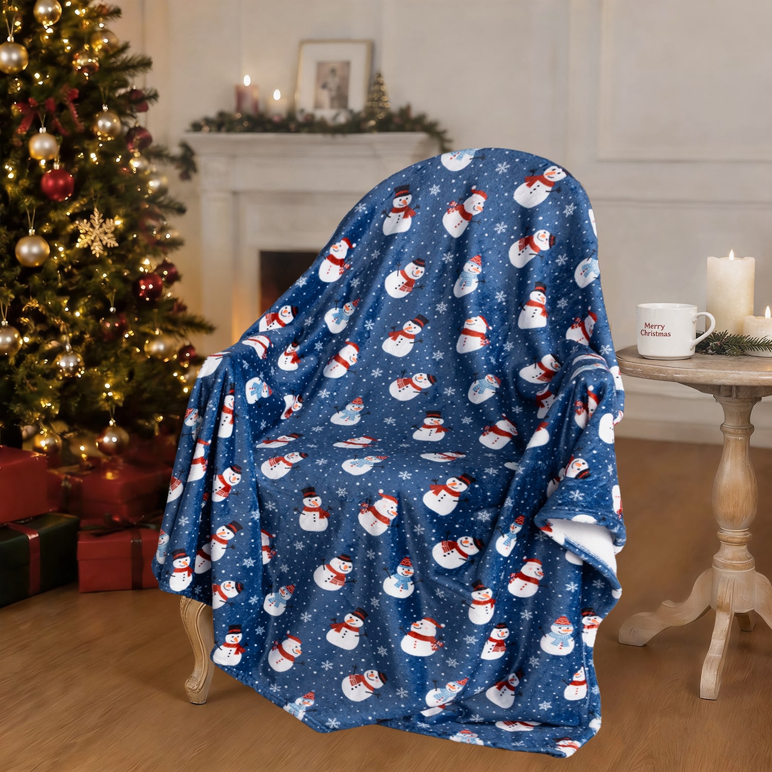 Awesome Home™ Holiday Snowman Plush Throw Midweight Throw