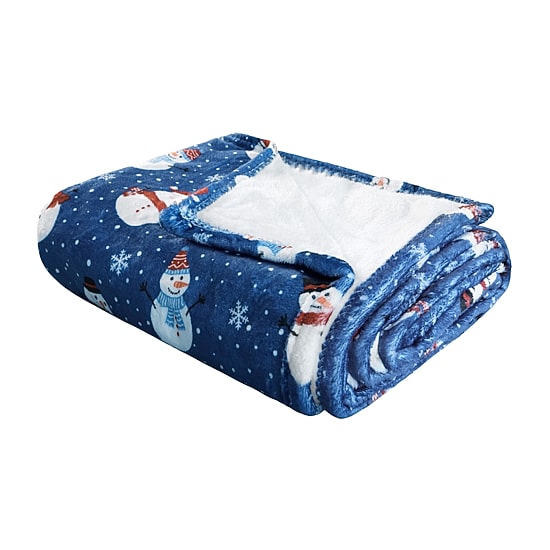 Awesome Home™ Holiday Snowman Plush Throw Midweight Throw