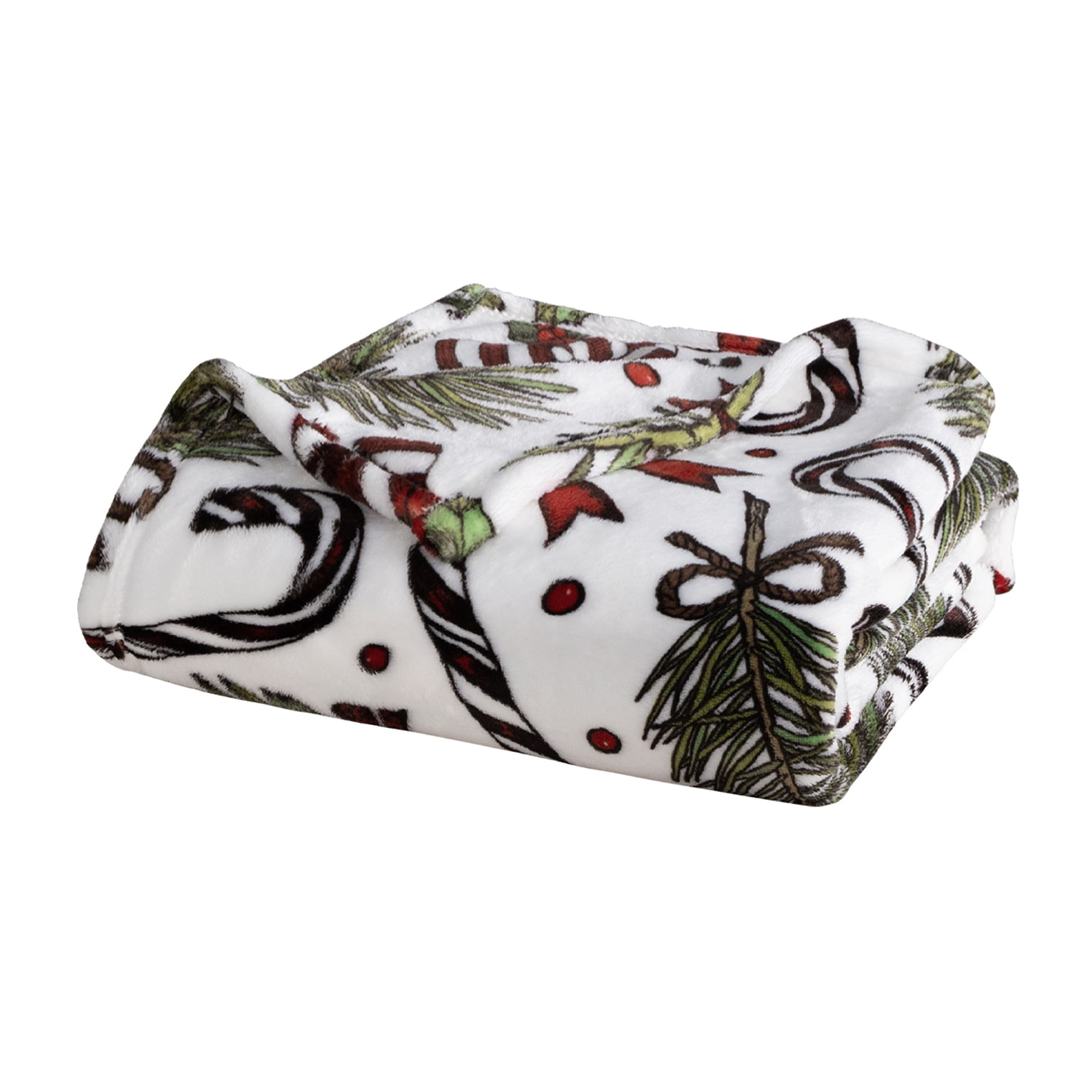 Awesome Home™ Holiday Candy Cane Toss Plush Throw Midweight Throw