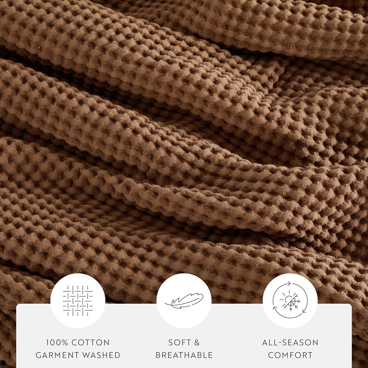 Casual Comfort Cotton Waffle Midweight Bed Blanket