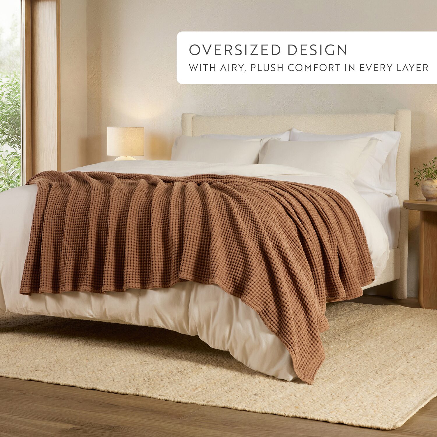 Casual Comfort Cotton Waffle Midweight Bed Blanket