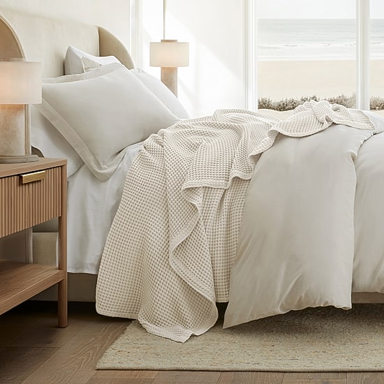 Casual Comfort Cotton Waffle Midweight Bed Blanket