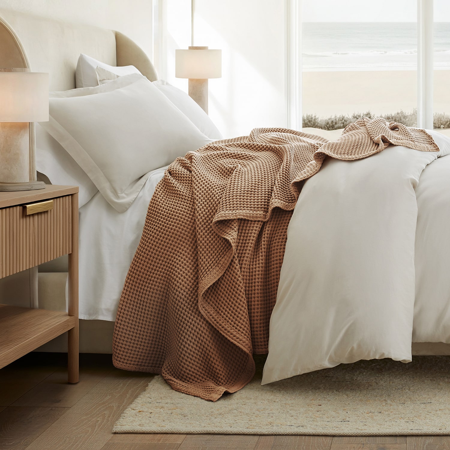 Casual Comfort Cotton Waffle Midweight Bed Blanket