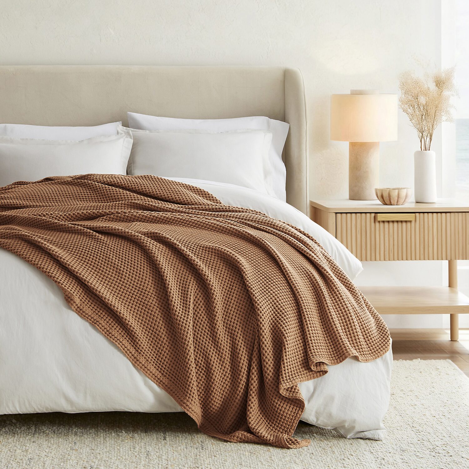 Casual Comfort Cotton Waffle Midweight Bed Blanket