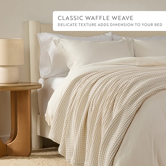 Casual Comfort Cotton Waffle Midweight Bed Blanket