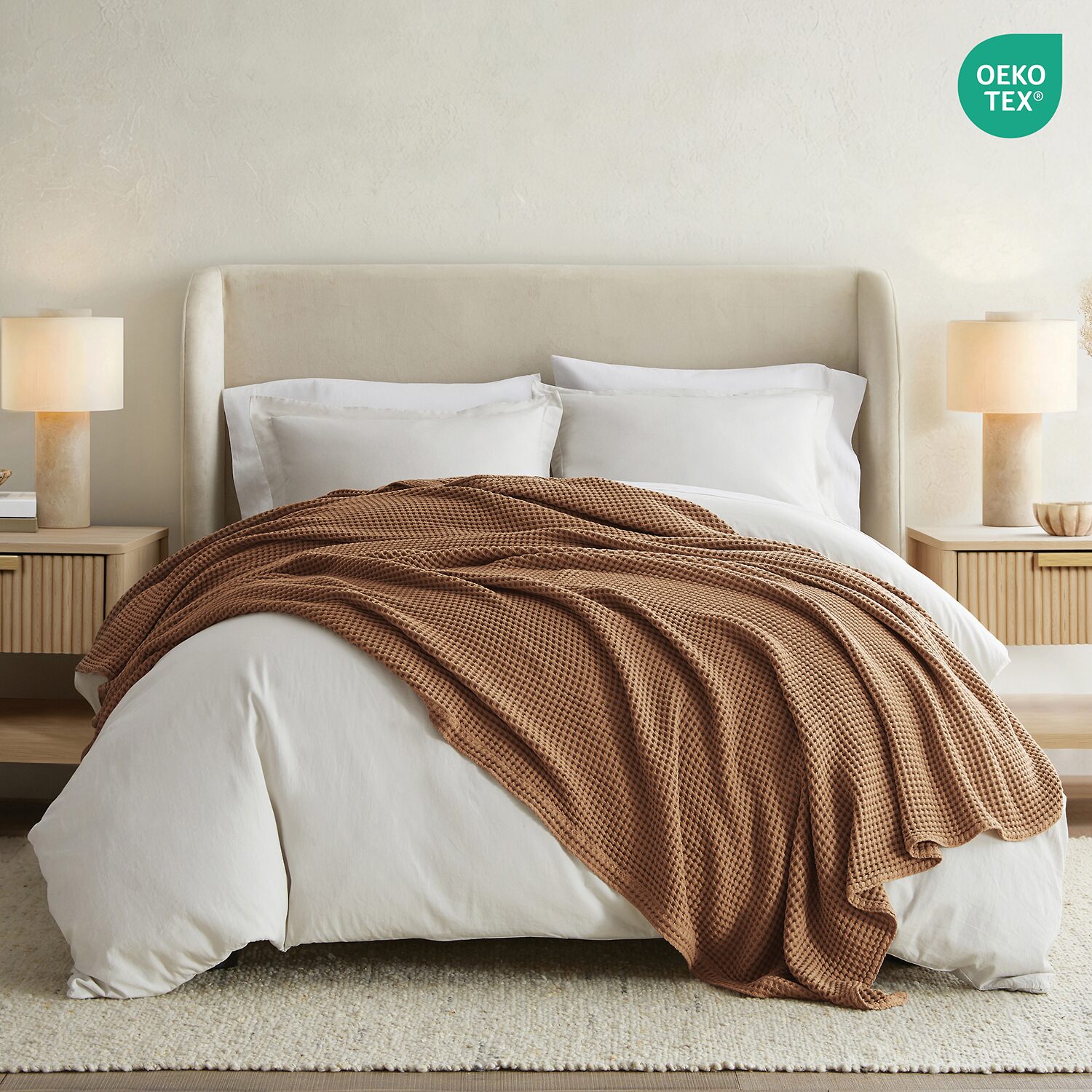 Casual Comfort Cotton Waffle Midweight Bed Blanket