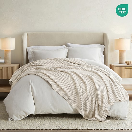 Casual Comfort Cotton Waffle Midweight Bed Blanket