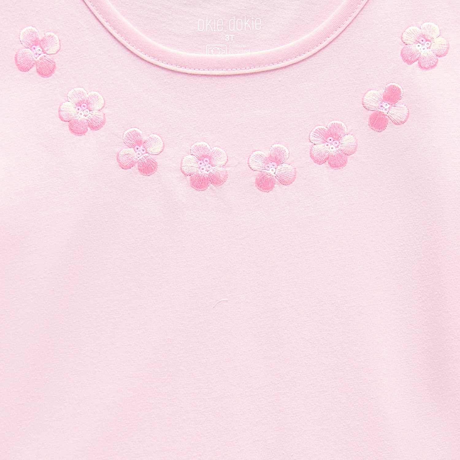 Okie Dokie Toddler & Little Girls Round Neck Long Sleeve Embroidered T-Shirt