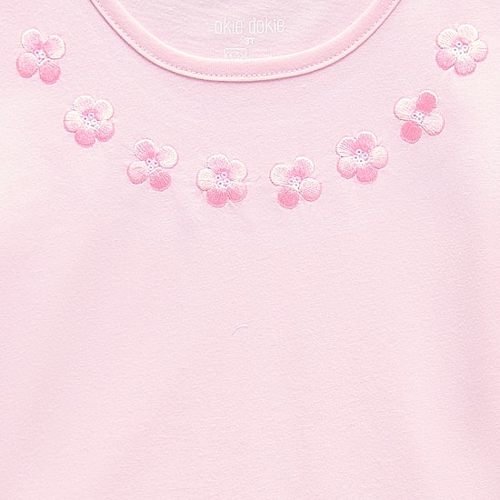 Okie Dokie Toddler & Little Girls Round Neck Long Sleeve Embroidered T-Shirt