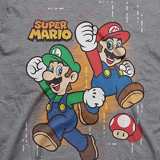 Little & Big Kid Boys Crew Neck Short Sleeve Regular Fit Super Mario Husky Graphic T-Shirt
