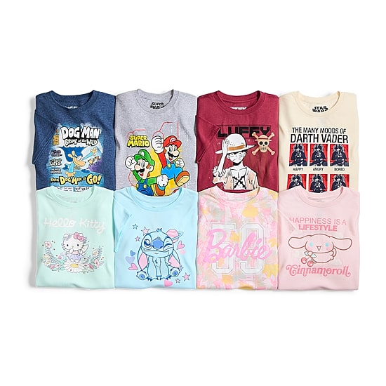 Little & Big Kid Boys Crew Neck Short Sleeve Regular Fit Super Mario Husky Graphic T-Shirt