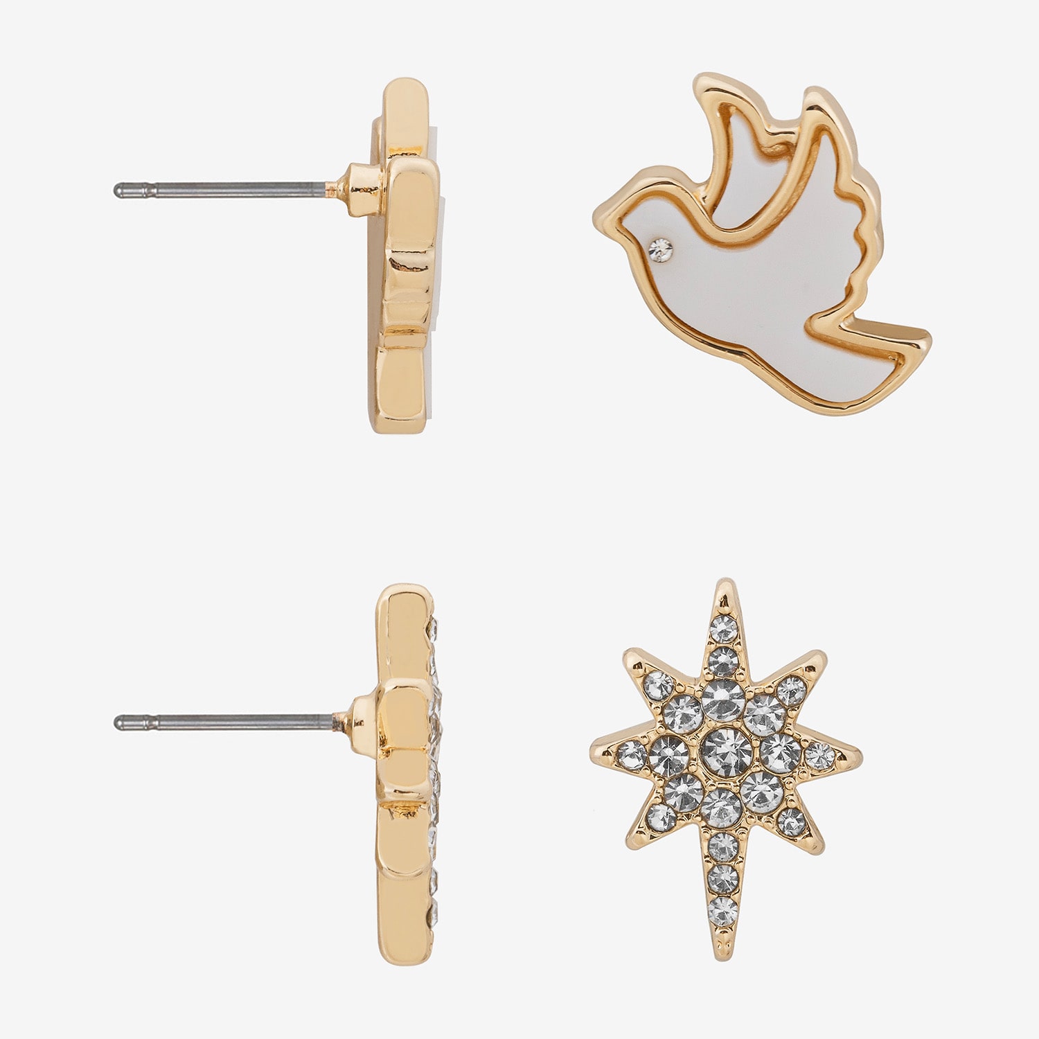 Bijoux Bar Womens Glass Star 2 Pair Earring Set
