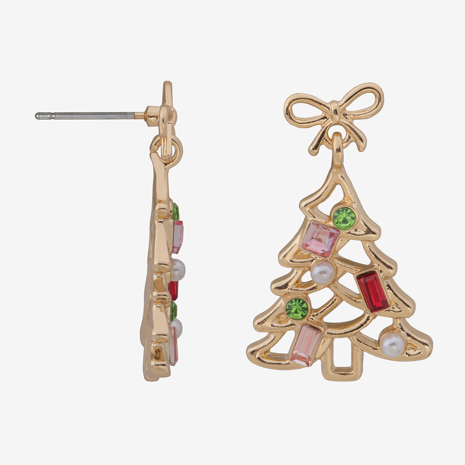 Bijoux Bar Womens Multi Color Glass Drop Earrings
