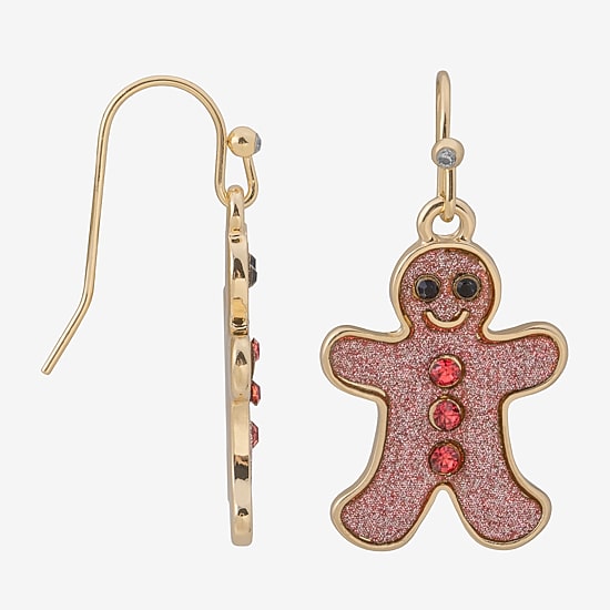 Bijoux Bar Womens Red Glass Drop Earrings