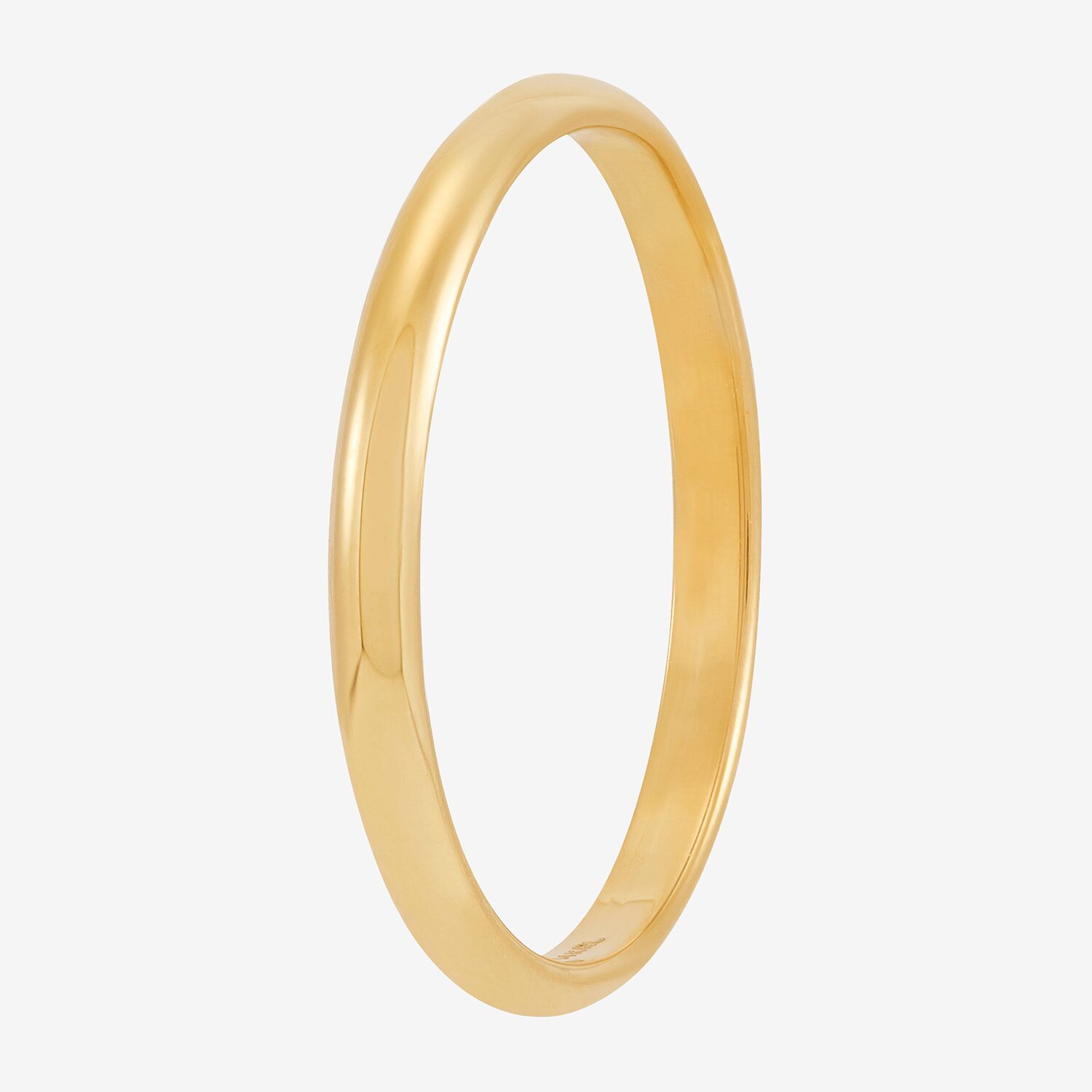 Unisex Adult 2.5MM 14K Gold Over Silver Wedding Band