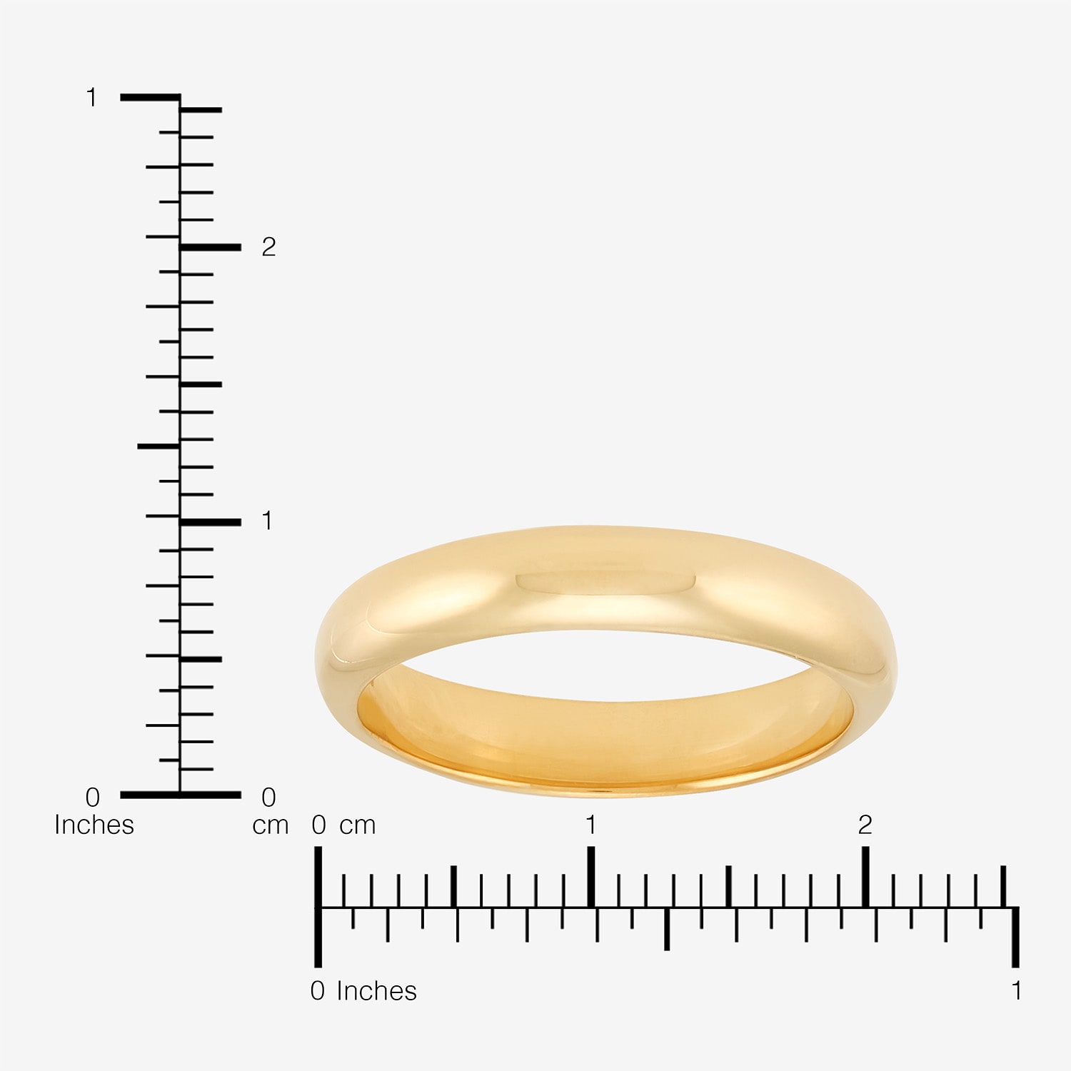 Unisex Adult 4MM 14K Gold Over Silver Wedding Band