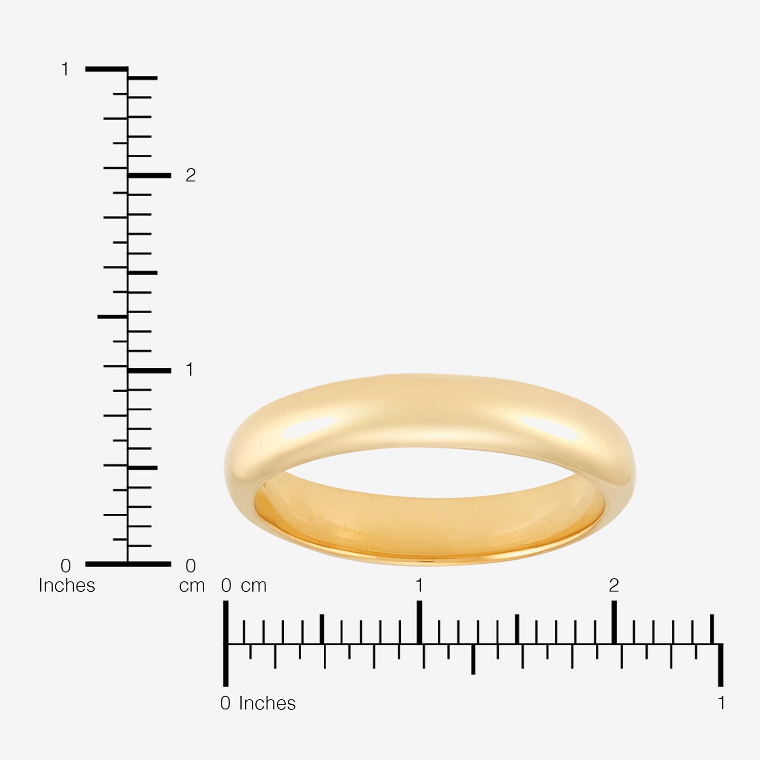 Unisex Adult 4MM 14K Gold Over Silver Wedding Band