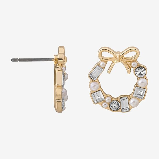 Bijoux Bar Glass 19.2mm Round Stud Earrings