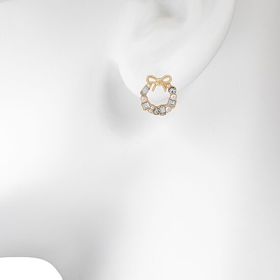 Bijoux Bar Glass 19.2mm Round Stud Earrings