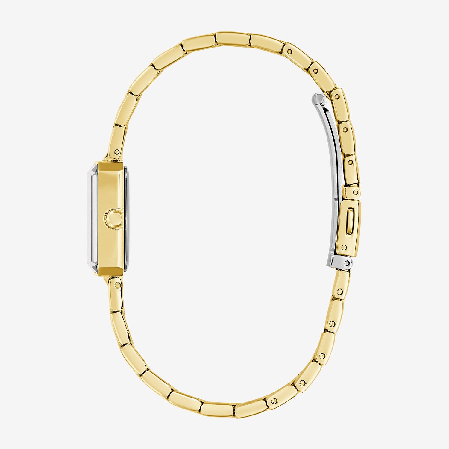 Caravelle Designed By Bulova Modern Car Womens Gold Tone Stainless Steel Bracelet Watch 44l276