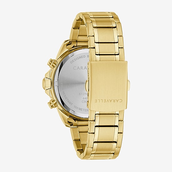 Caravelle Designed By Bulova Aqualuxx Mens Chronograph Gold Tone Stainless Steel Bracelet Watch 44b136