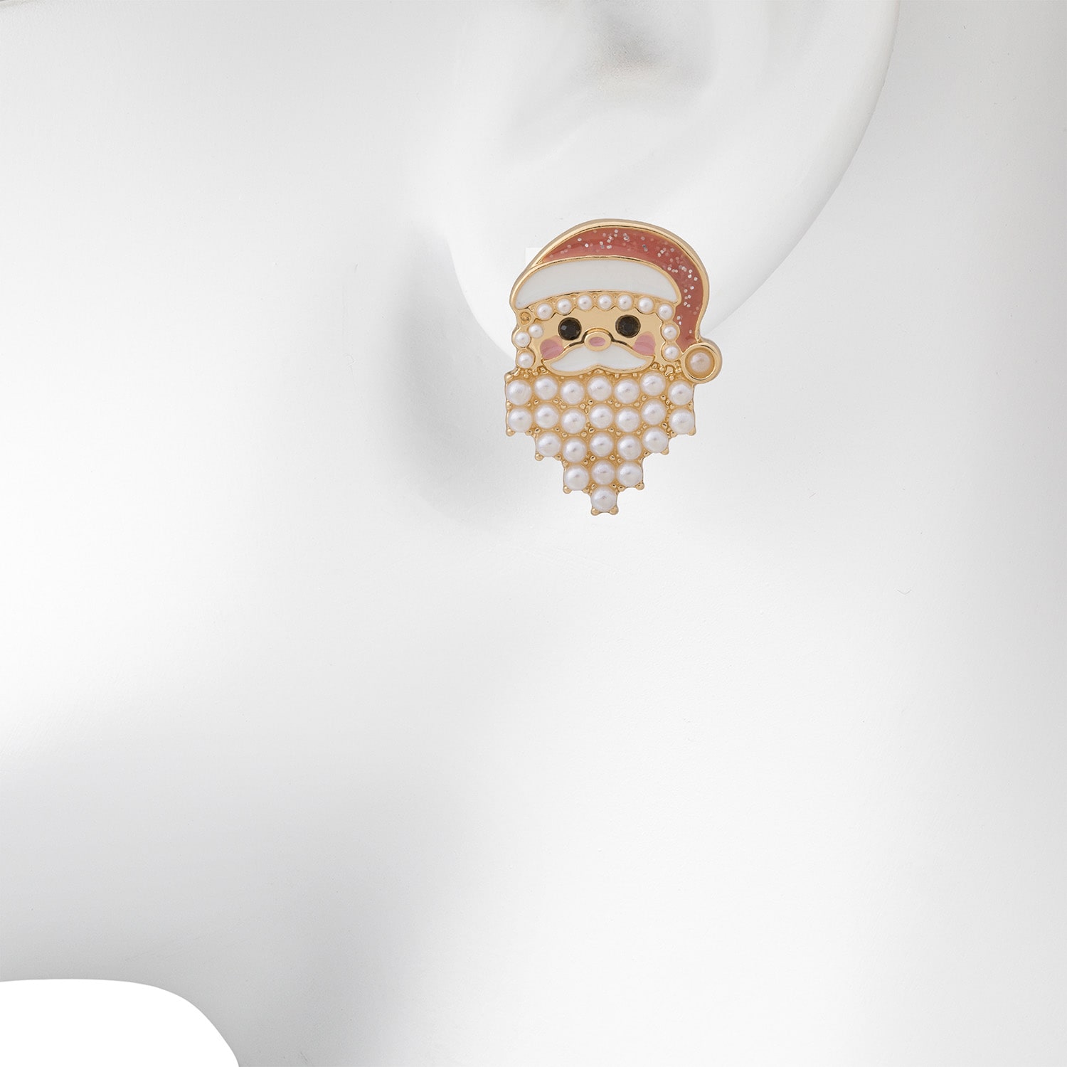 Bijoux Bar Black Glass 22.8mm Stud Earrings