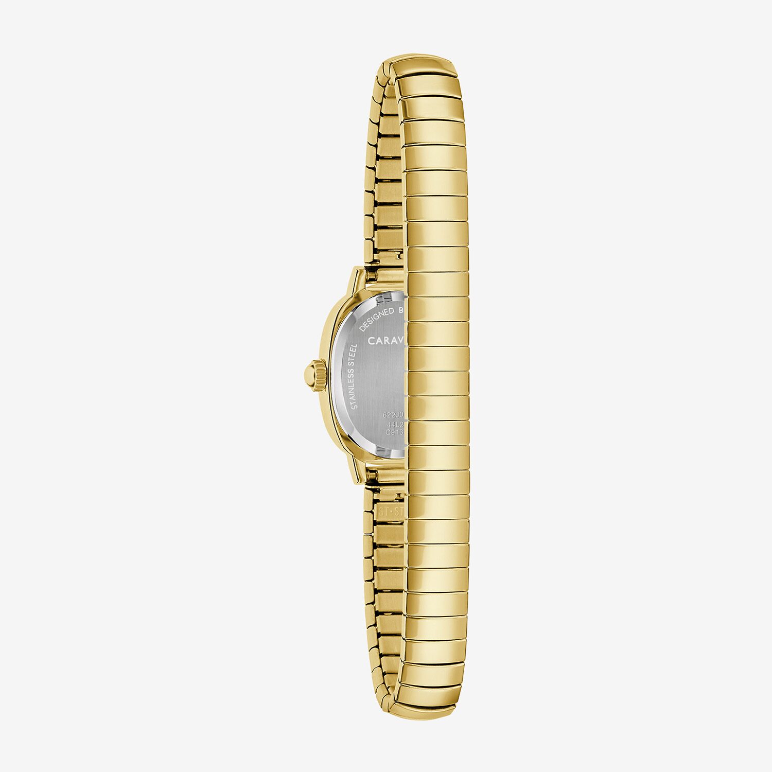 Caravelle Designed By Bulova Dress Womens Gold Tone Stainless Steel Expansion Watch 44l274