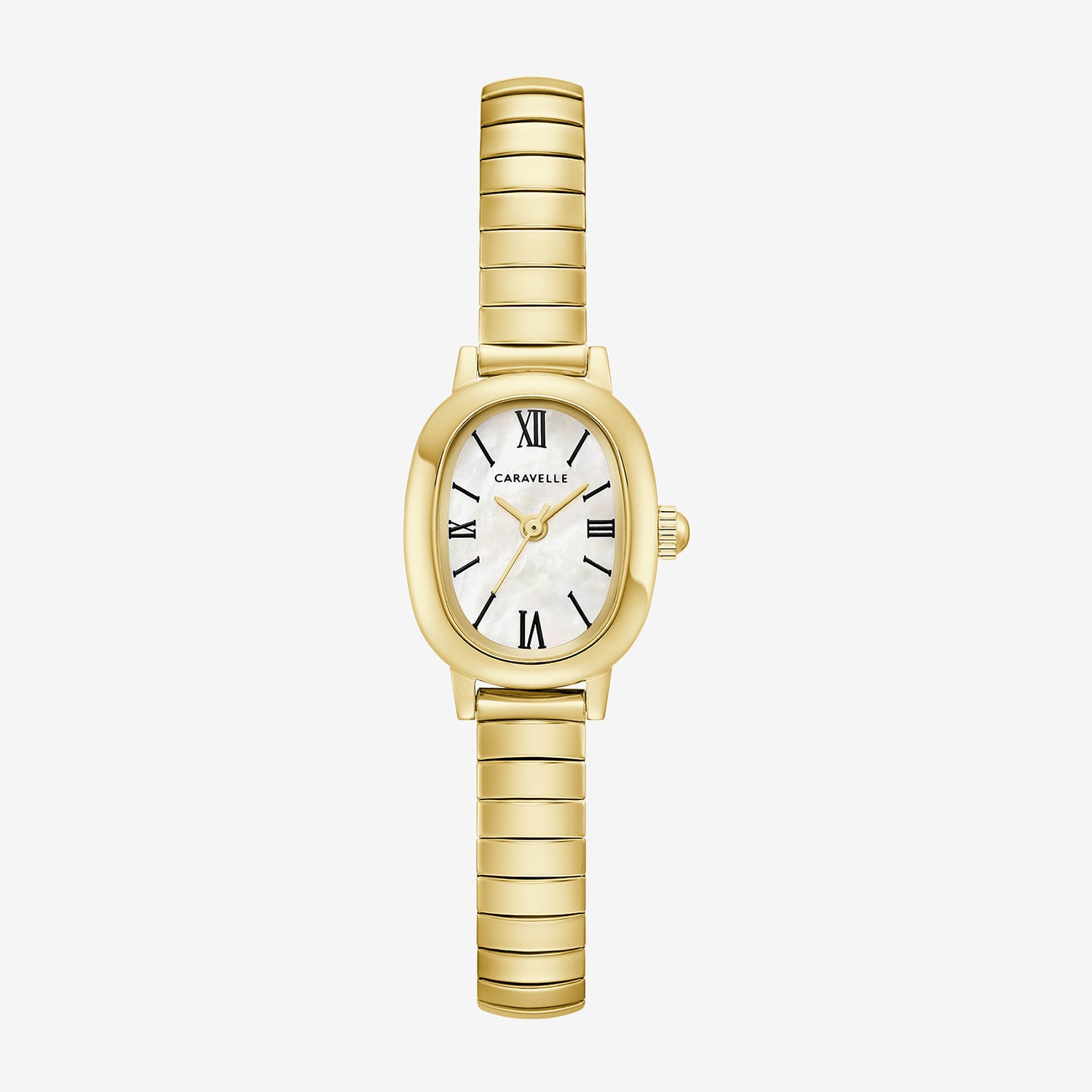 Caravelle Designed By Bulova Dress Womens Gold Tone Stainless Steel Expansion Watch 44l274