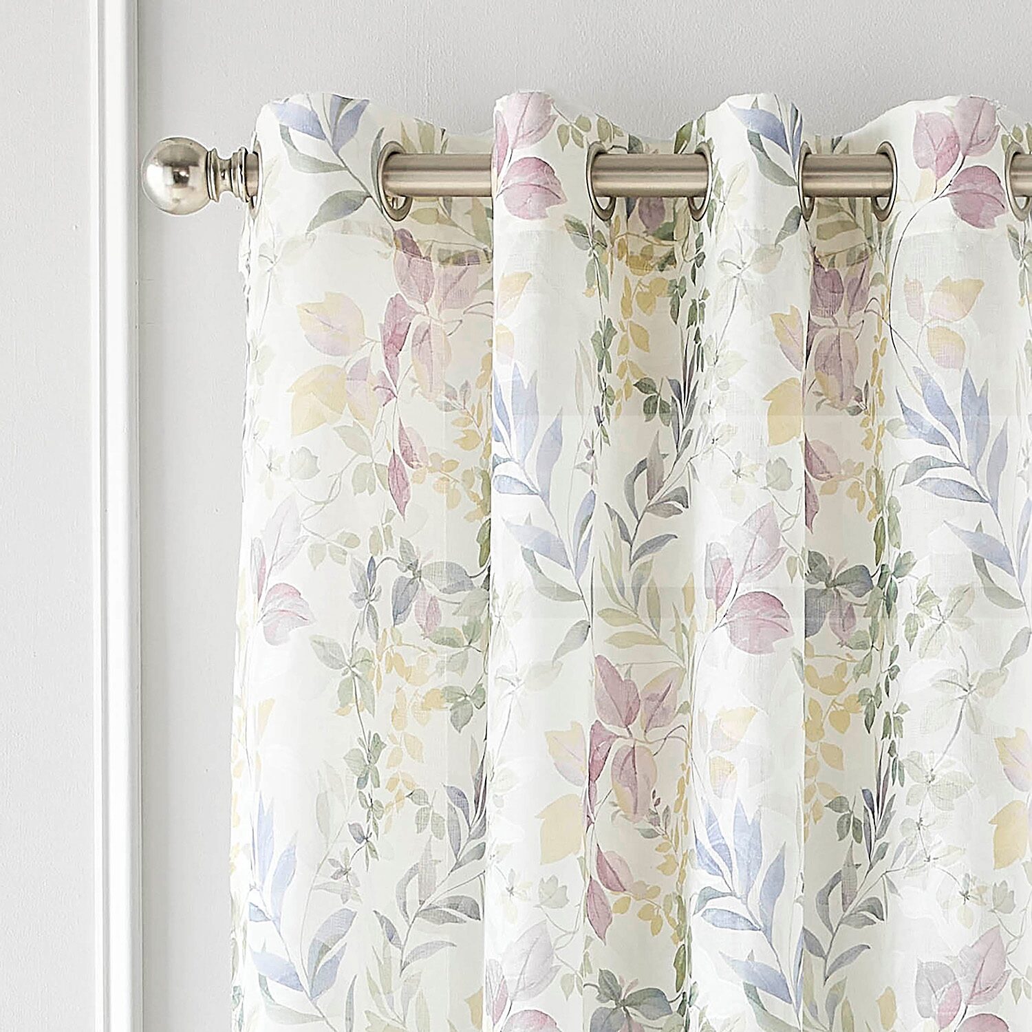 Martha Stewart Jardin Grommet Top Sheer Single Curtain Panel