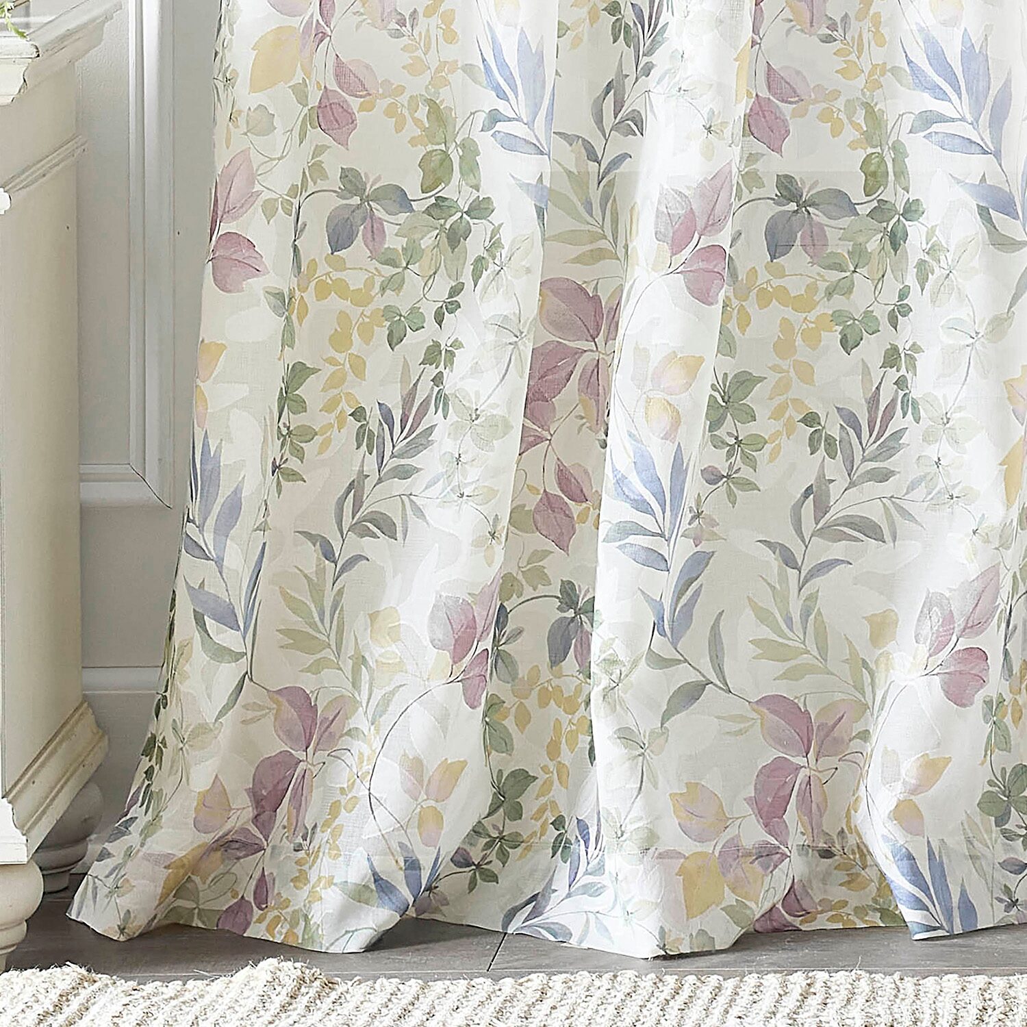 Martha Stewart Jardin Grommet Top Sheer Single Curtain Panel