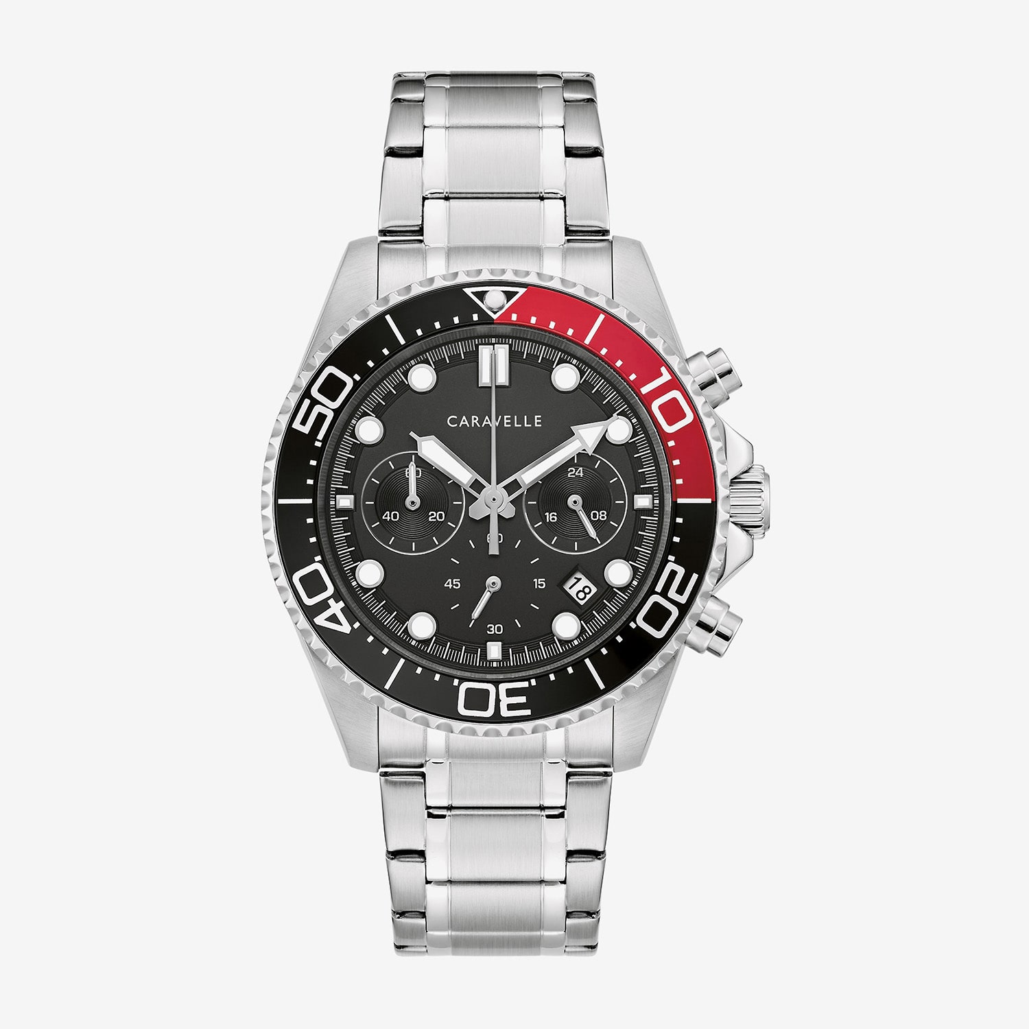 Caravelle Designed By Bulova Aqualuxx Mens Chronograph Silver Tone Stainless Steel Bracelet Watch 43b182