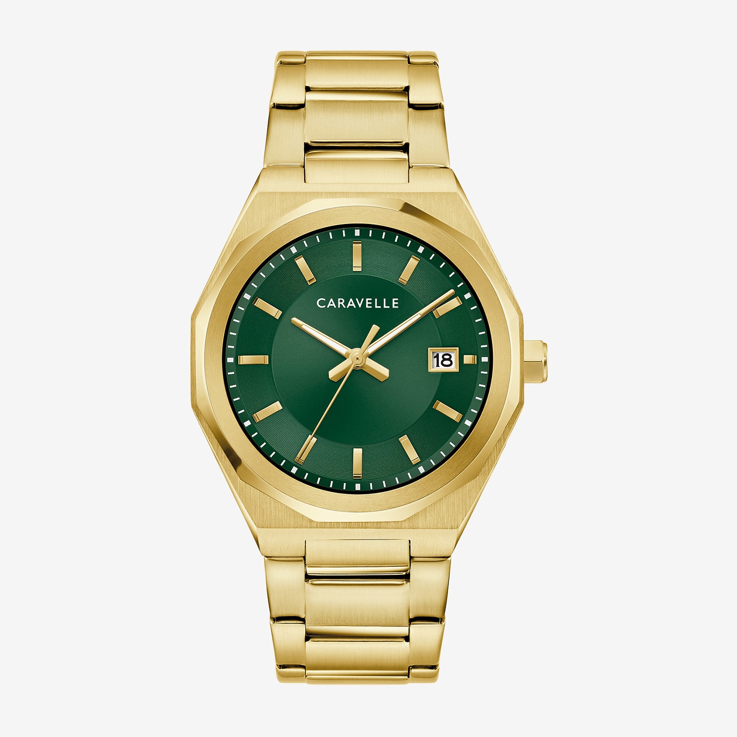 Caravelle Designed By Bulova Dress Mens Gold Tone Stainless Steel Bracelet Watch 44b134