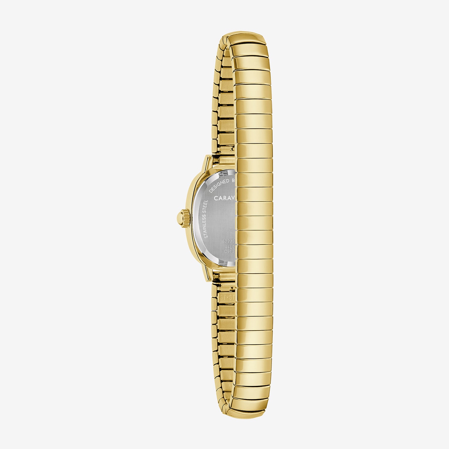 Caravelle Designed By Bulova Dress Womens Gold Tone Stainless Steel Expansion Watch 44l275