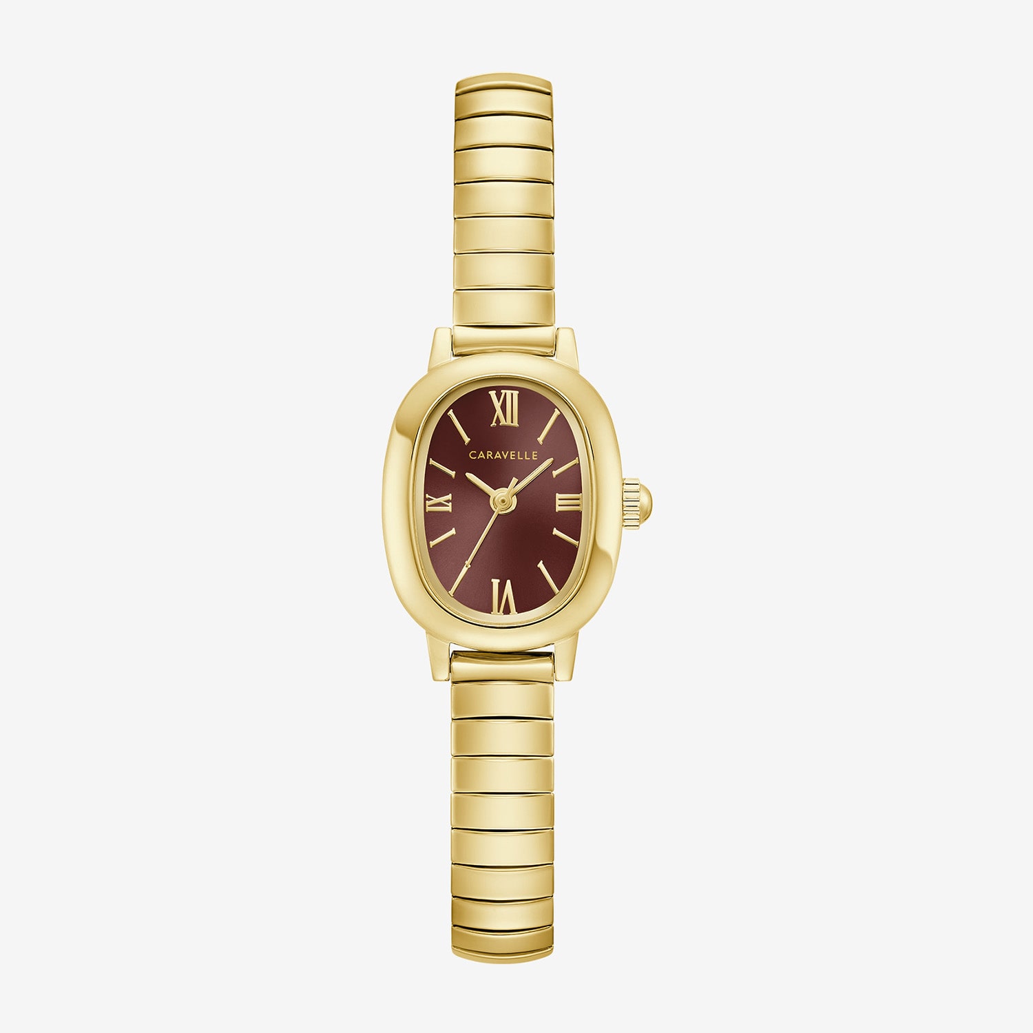 Caravelle Designed By Bulova Dress Womens Gold Tone Stainless Steel Expansion Watch 44l275