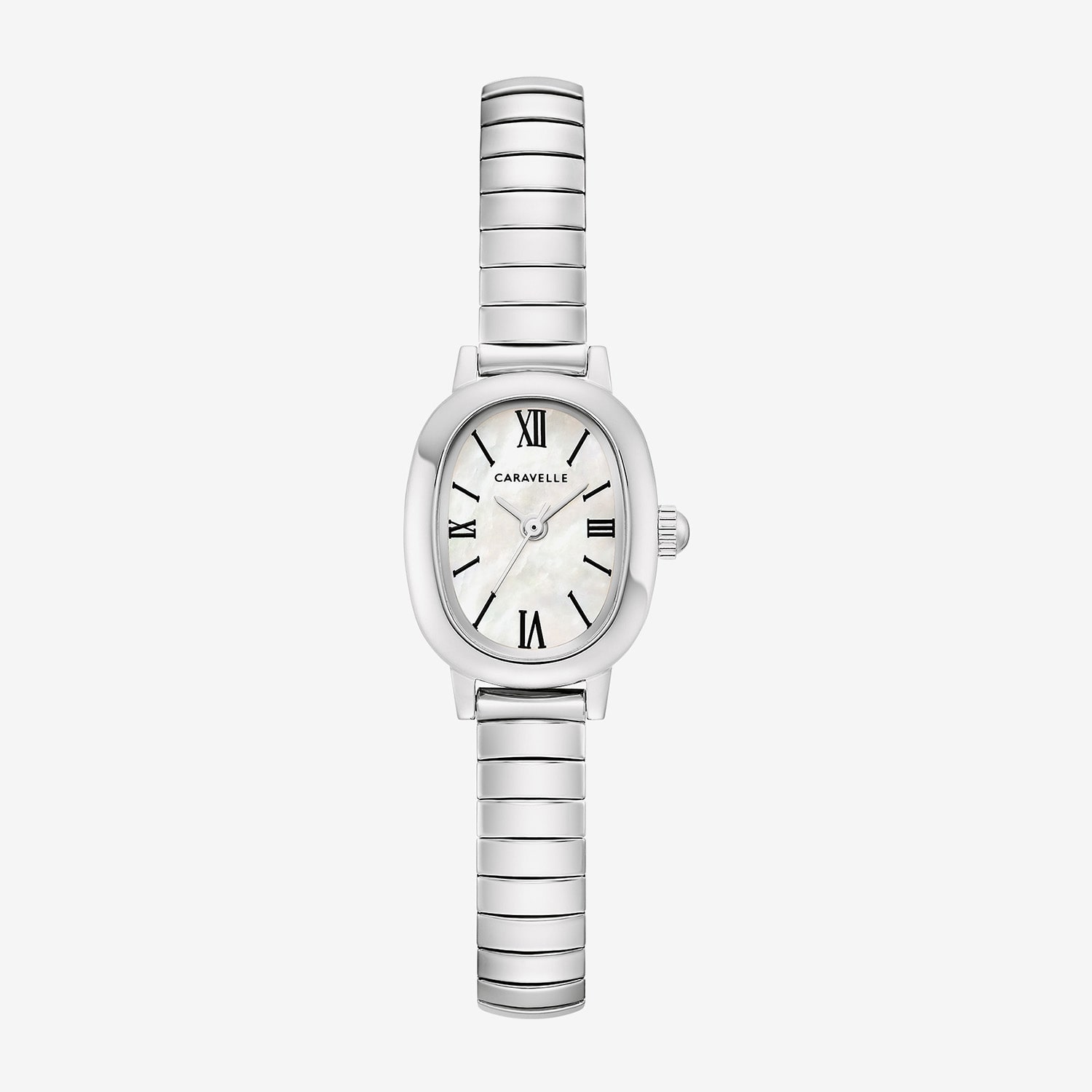 Caravelle Designed By Bulova Dress Womens Silver Tone Stainless Steel Expansion Watch 43l230