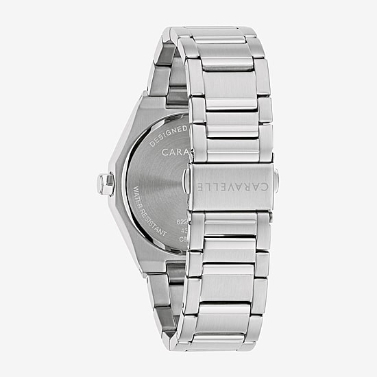 Caravelle Designed By Bulova Dress Mens Silver Tone Stainless Steel Bracelet Watch 43b181