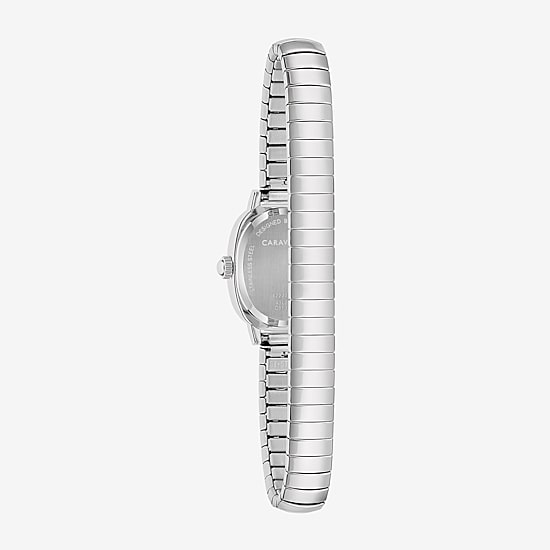 Caravelle Designed By Bulova Dress Womens Silver Tone Stainless Steel Expansion Watch 43l230
