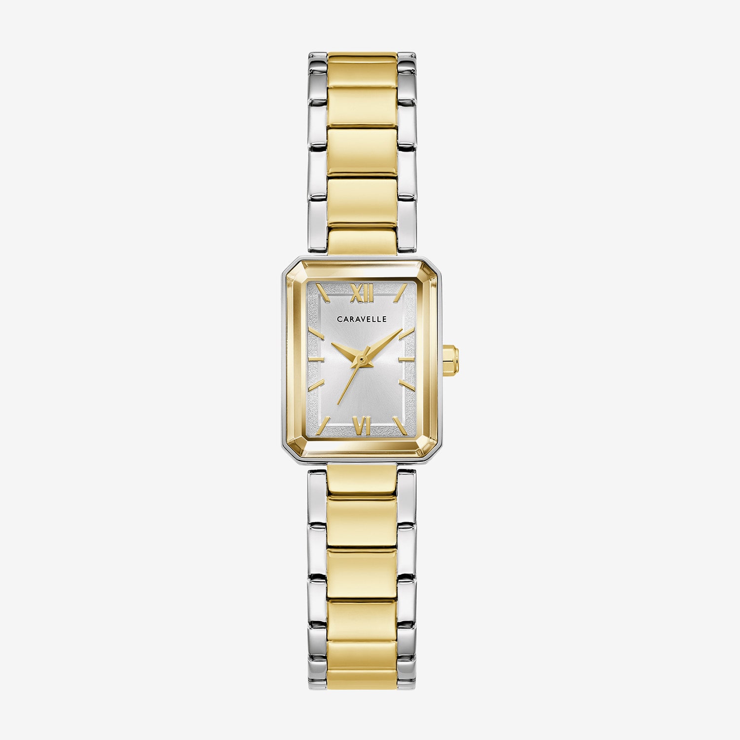 Caravelle Designed By Bulova Modern Car Womens Two Tone Stainless Steel Bracelet Watch 45l193