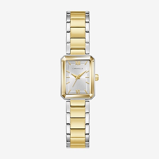 Caravelle Designed By Bulova Modern Car Womens Two Tone Stainless Steel Bracelet Watch 45l193