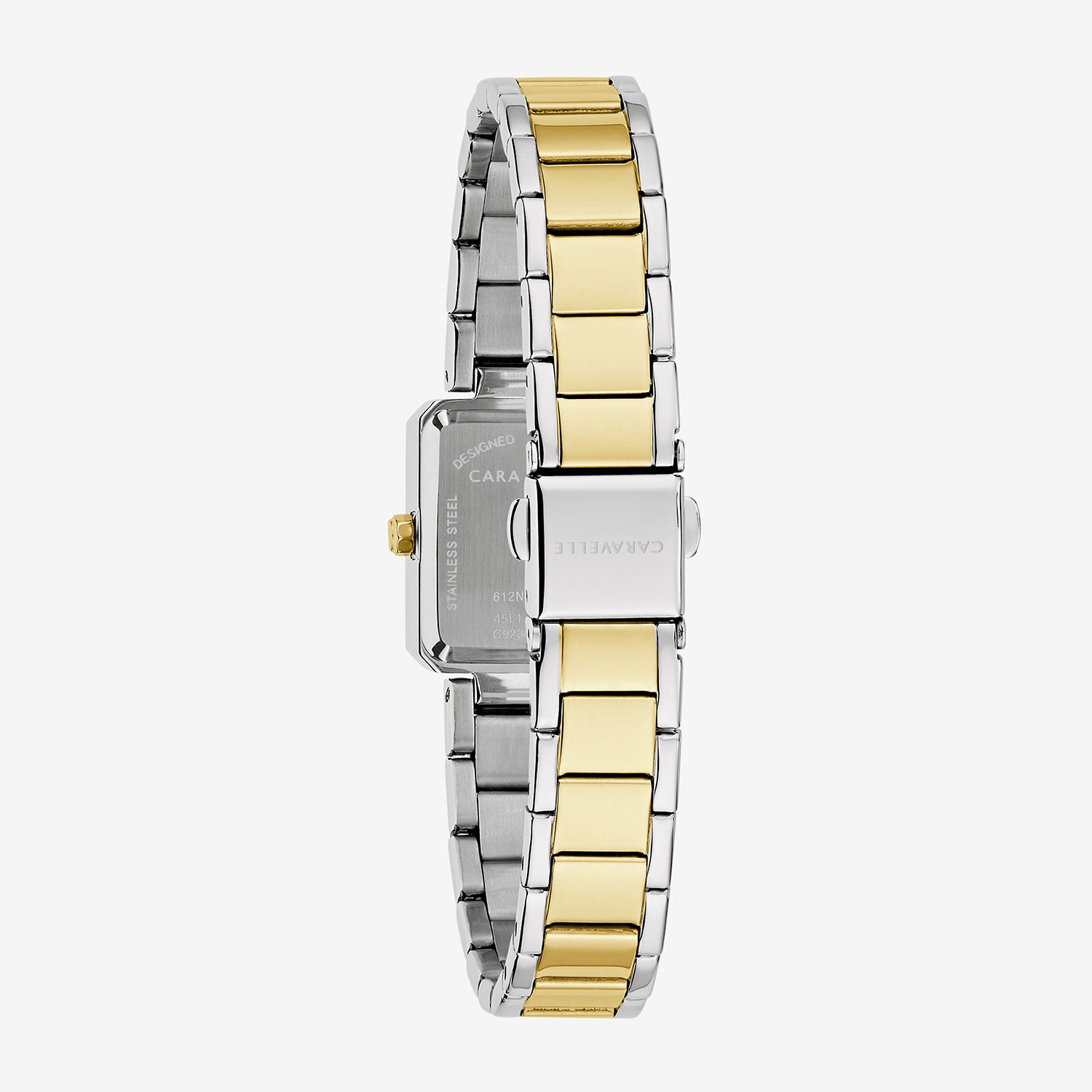 Caravelle Designed By Bulova Modern Car Womens Two Tone Stainless Steel Bracelet Watch 45l193